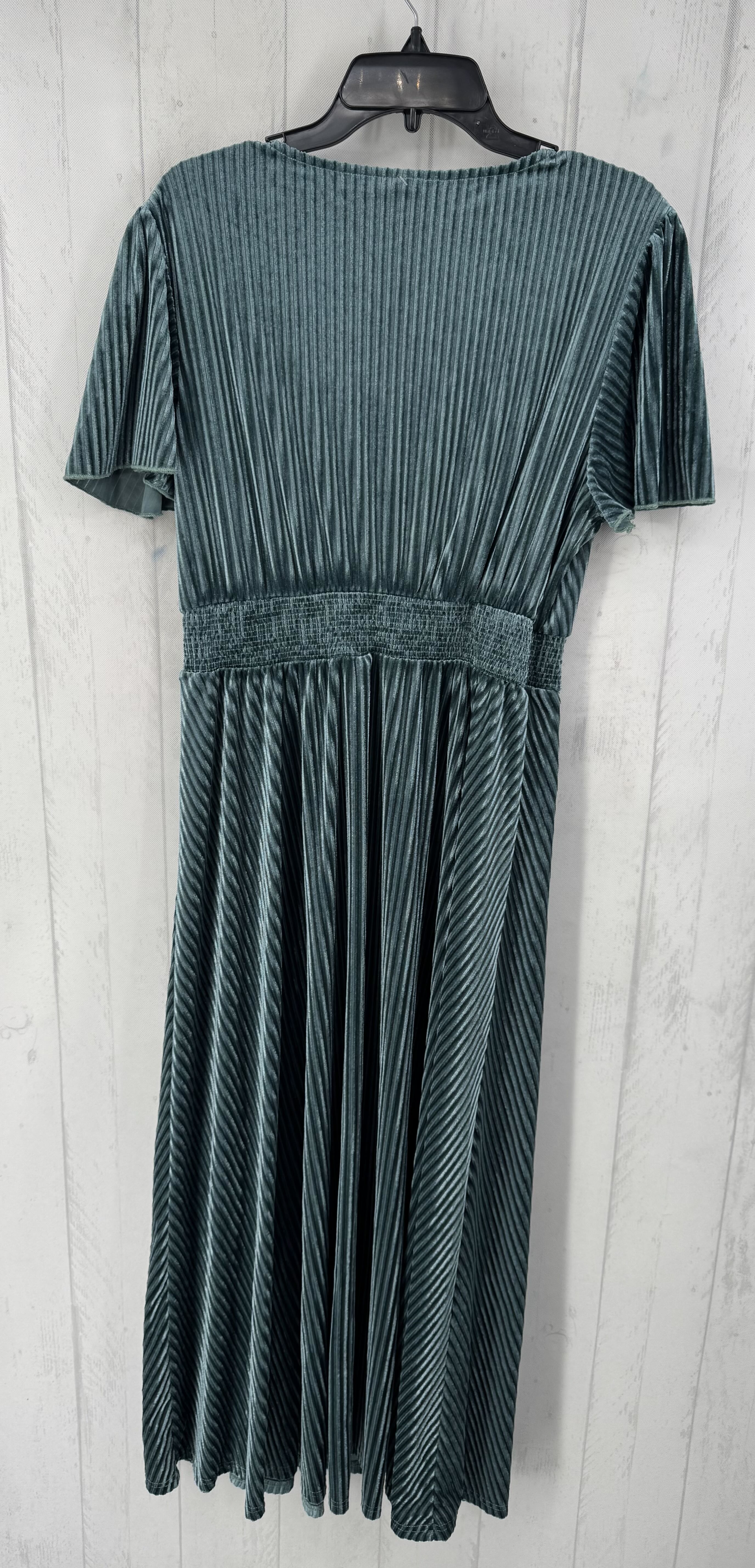 L velvet v-neck s/s dress