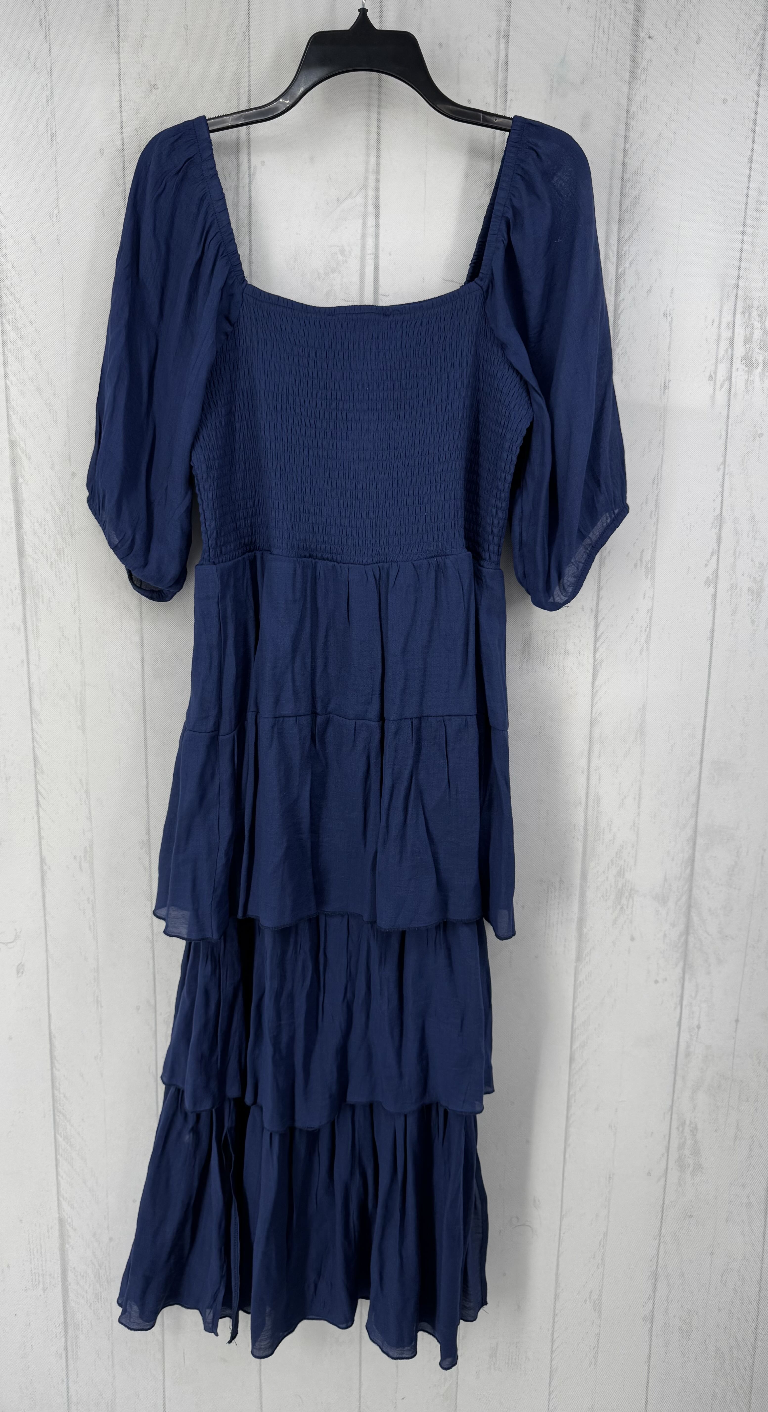 XLp smocked tiered elbow slv dress