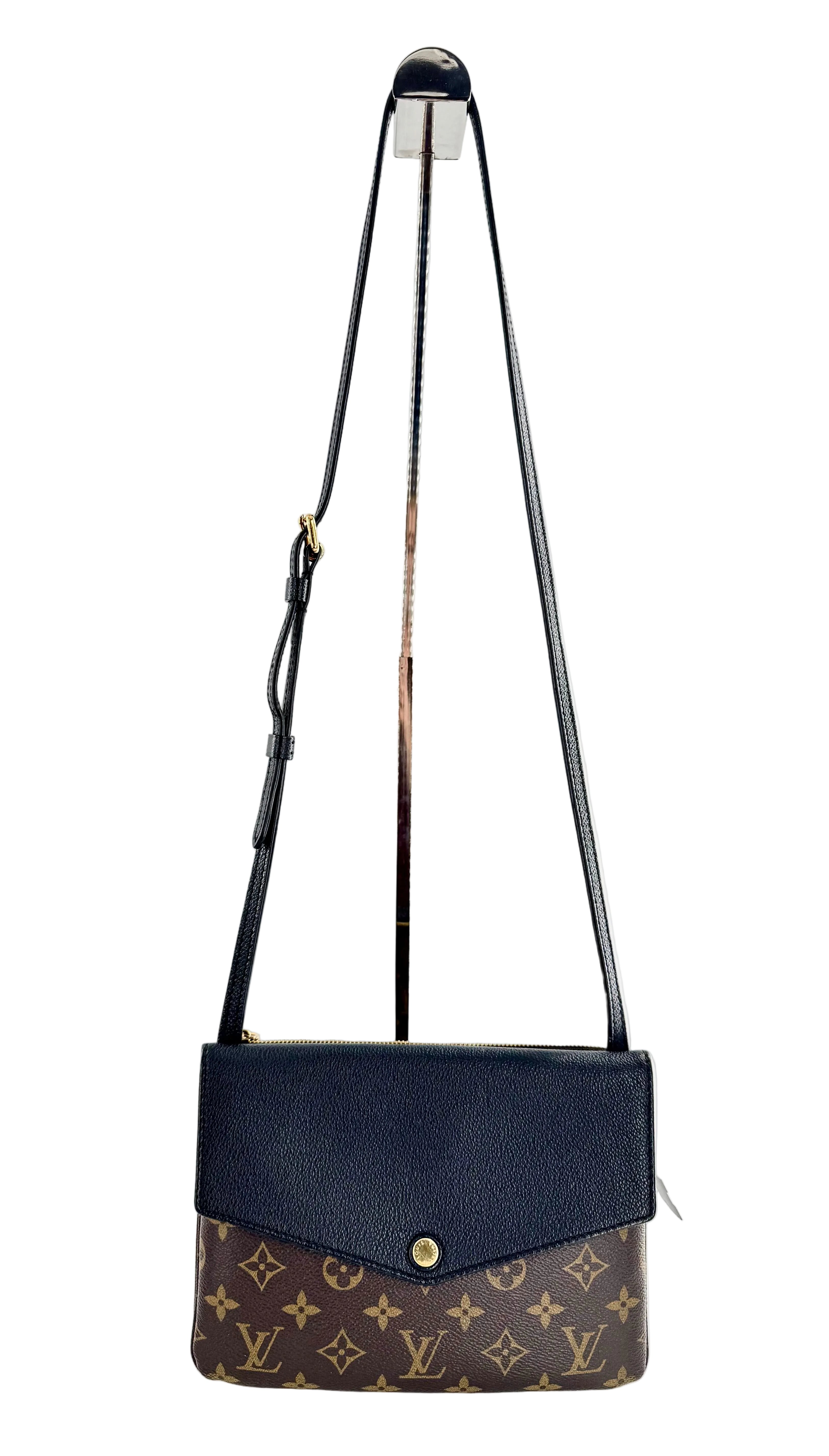 Louis Vuitton Monogram Twice crossbody w/ leather flap closure