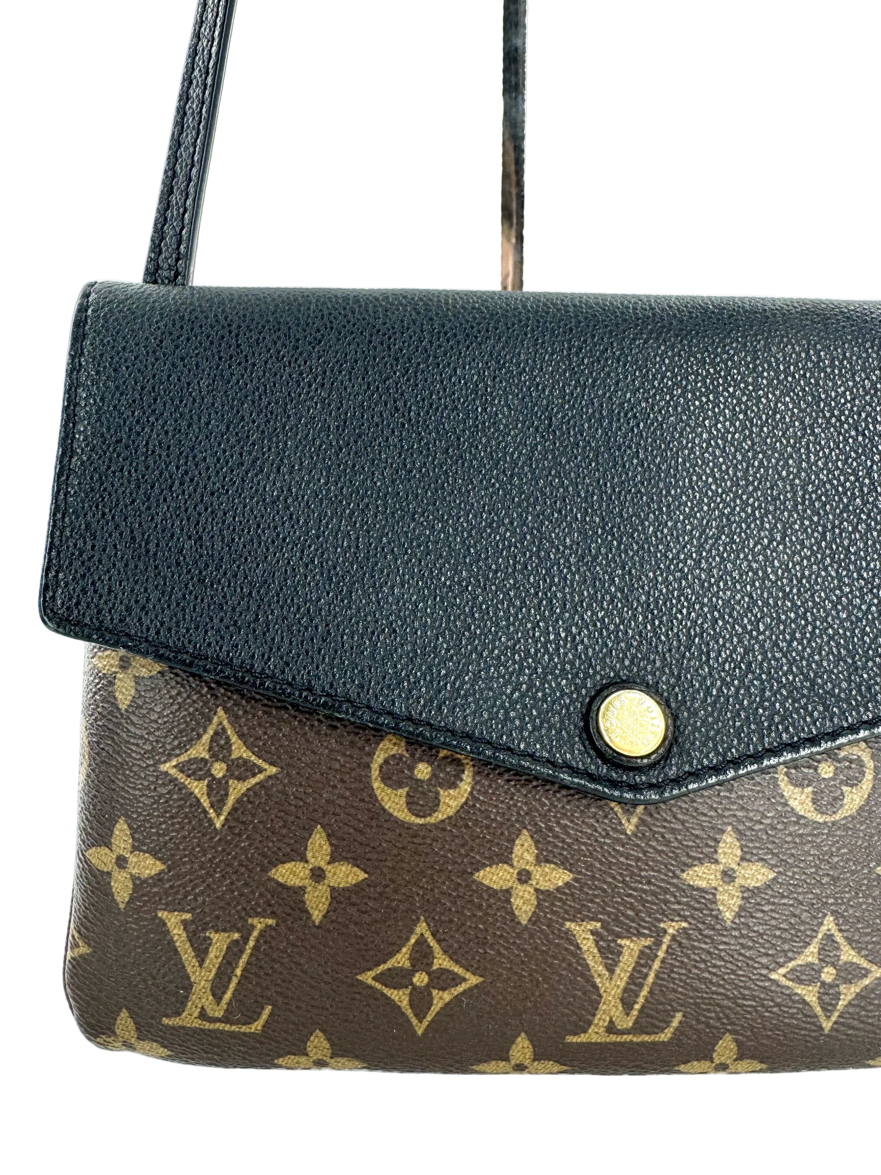 Louis Vuitton Monogram Twice crossbody w/ leather flap closure