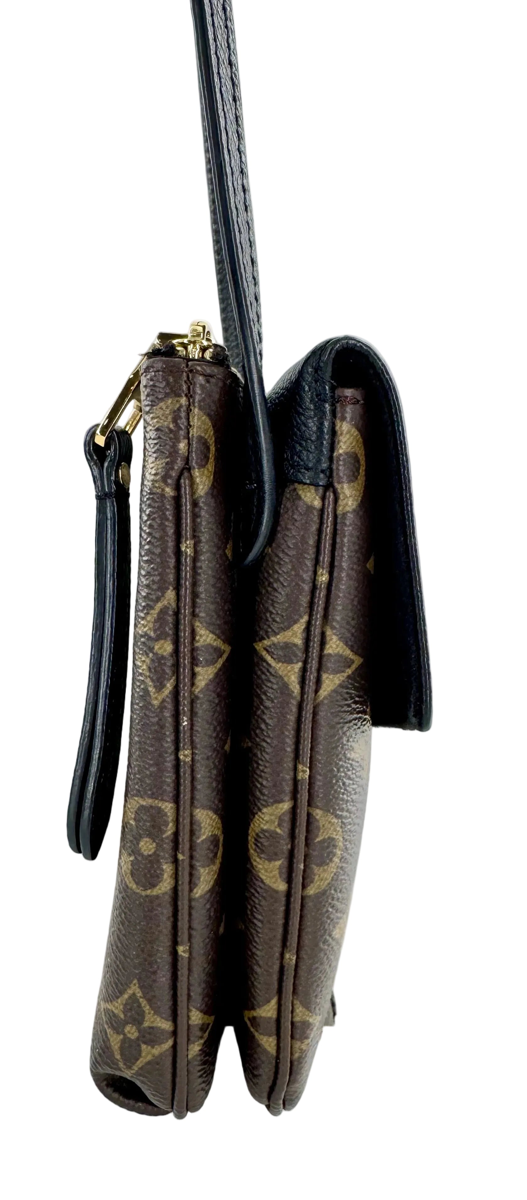 Louis Vuitton Monogram Twice crossbody w/ leather flap closure