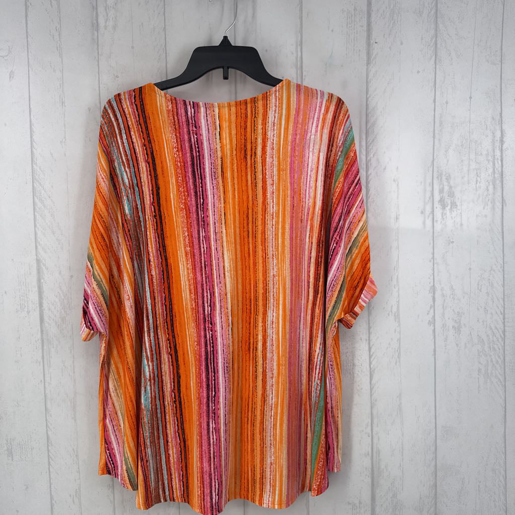 L cuff s/s stripe top