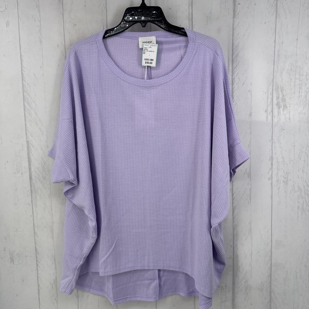 M/L s/s waffle hi-low top