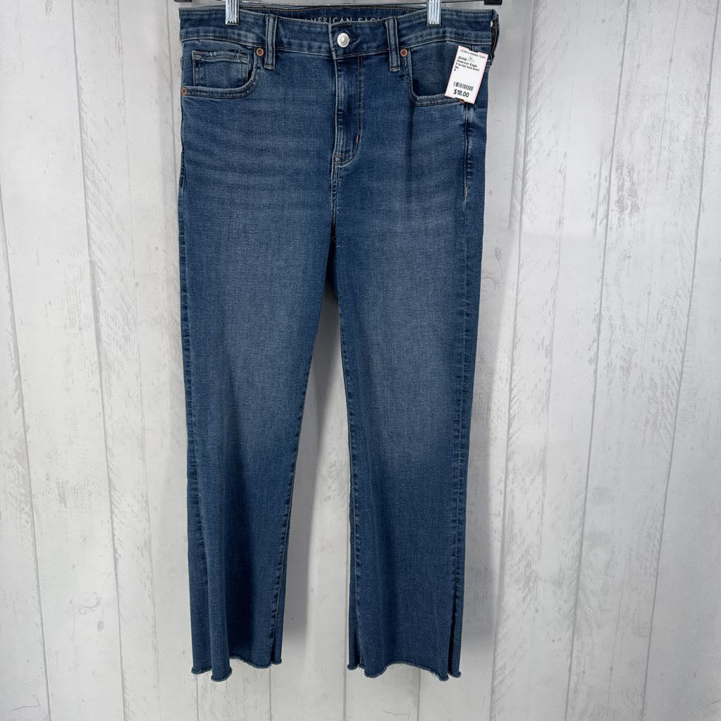 8 hi-rise kick-boot crop jean
