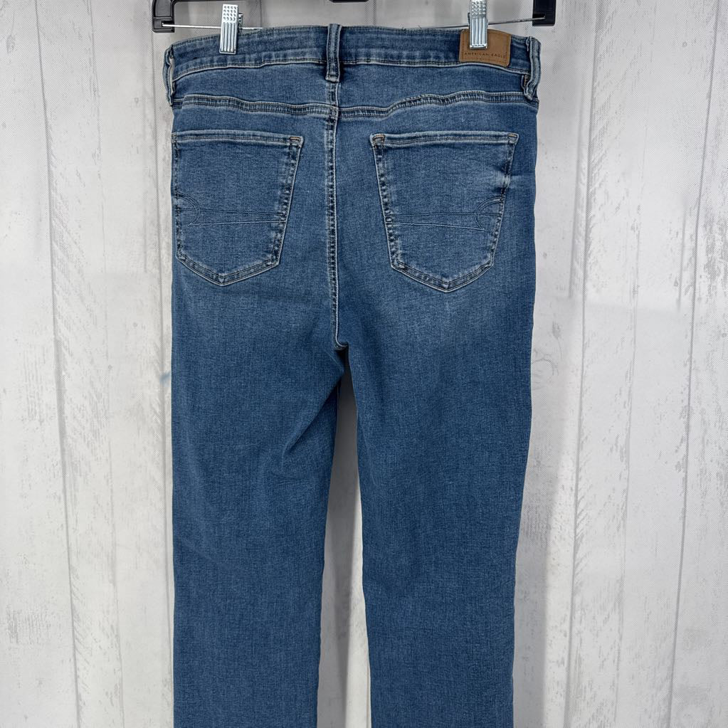 8 hi-rise kick-boot crop jean
