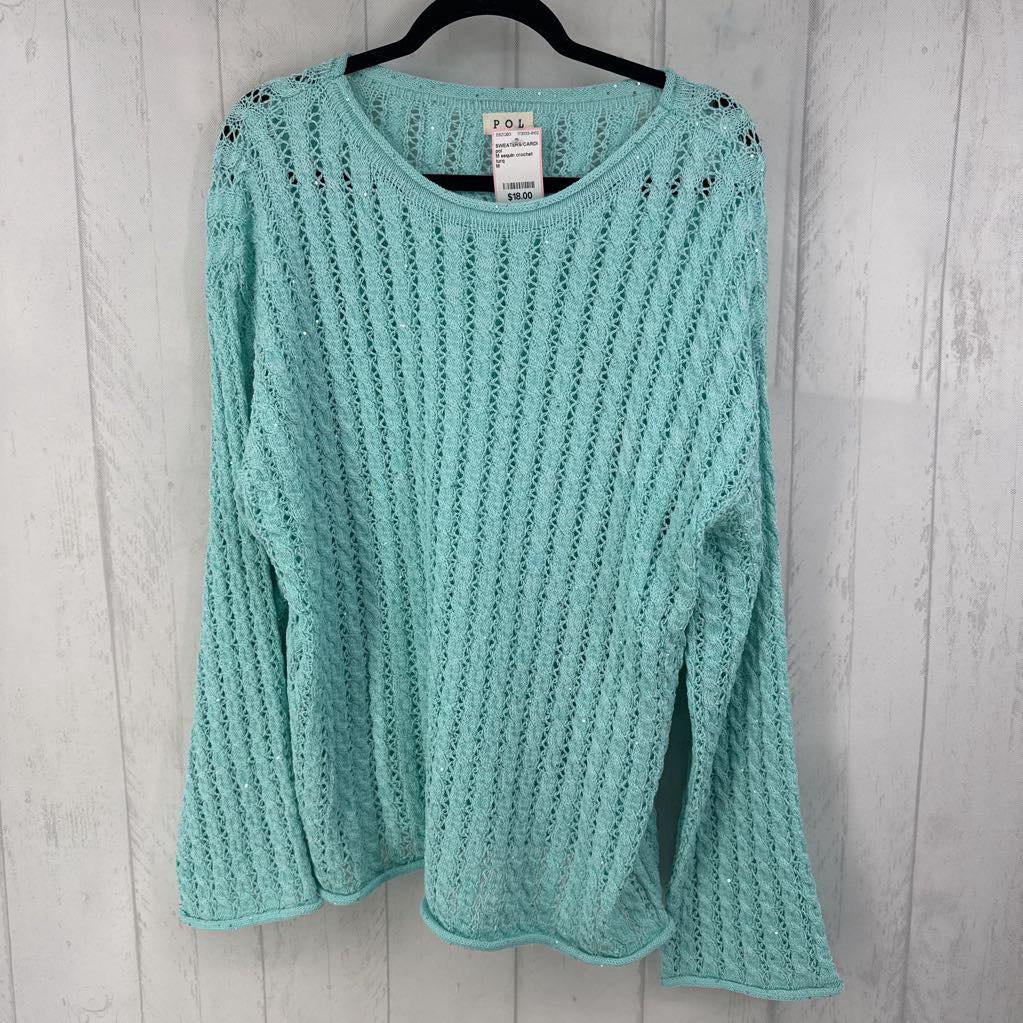 M sequin crochet sweater