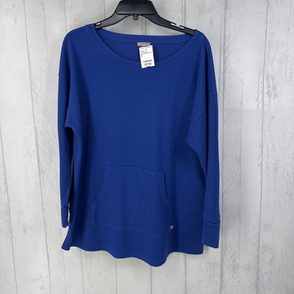 XL textured round neck l/s top