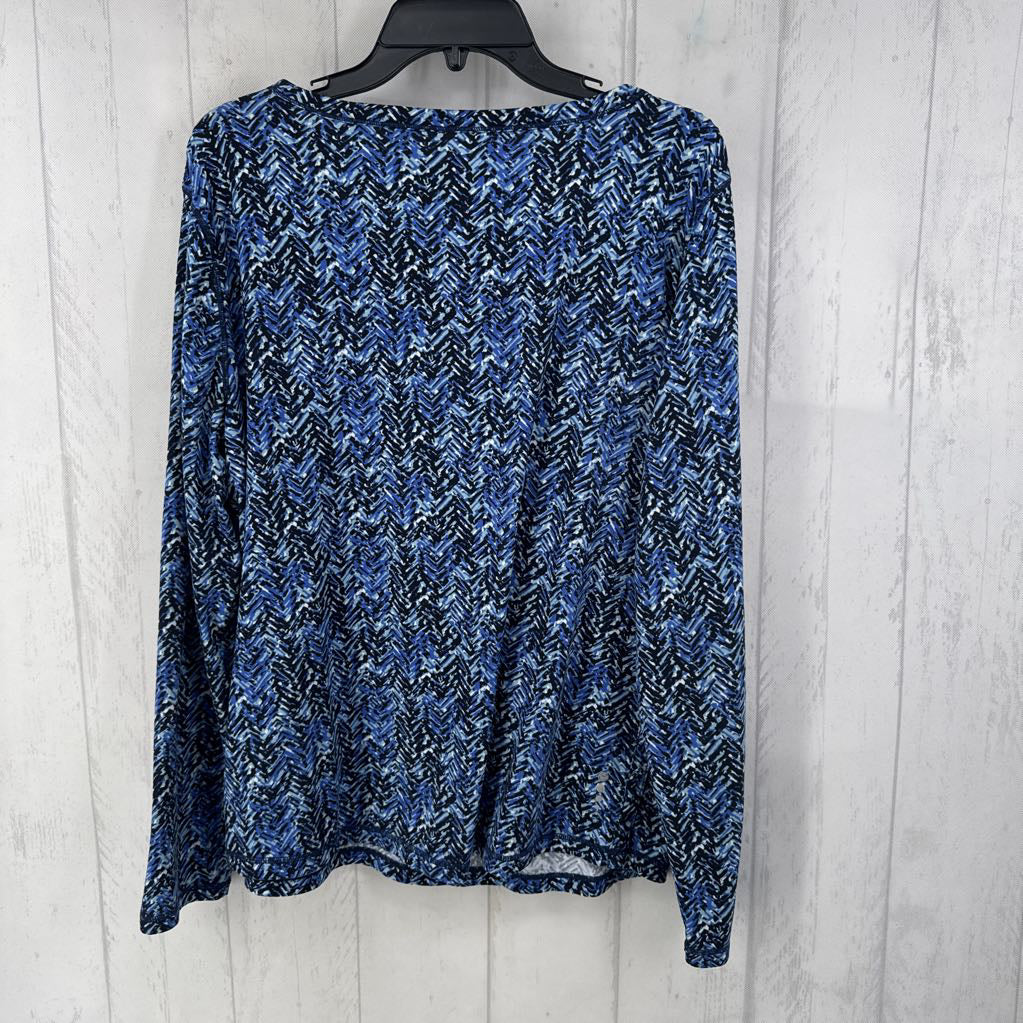 XL printed round neck l/s top