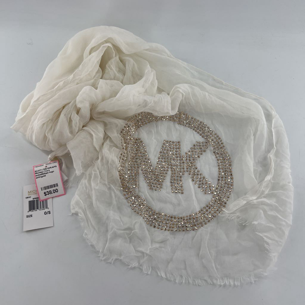 embellished logo scarf