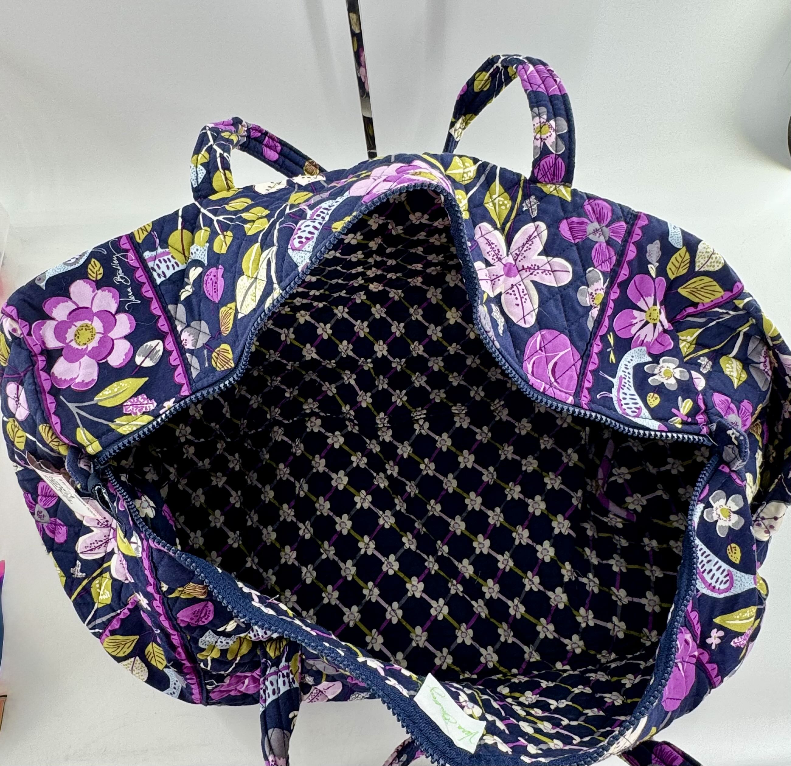 quilted flo print overnight bag