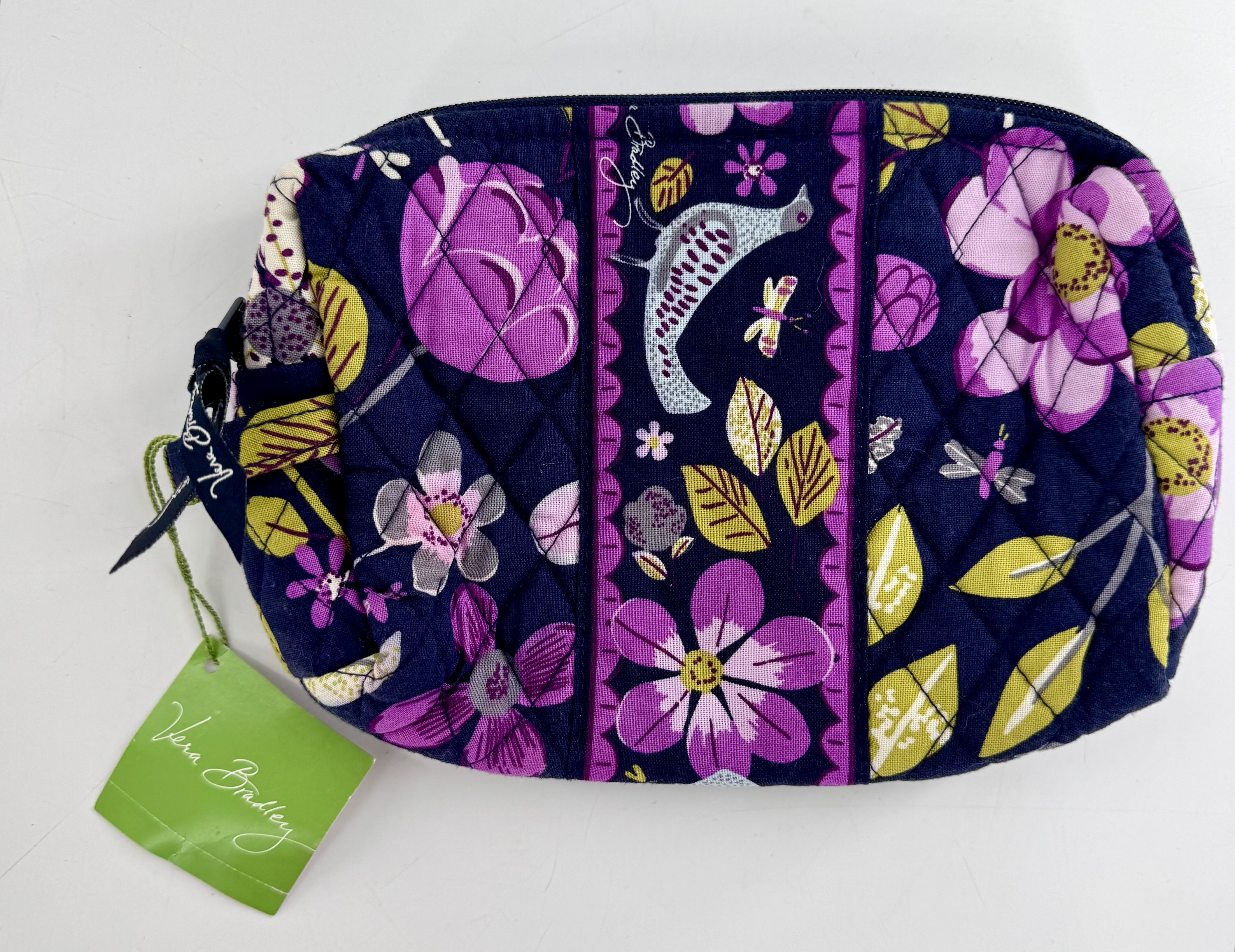 R25 quilted flo print cosmetic bag