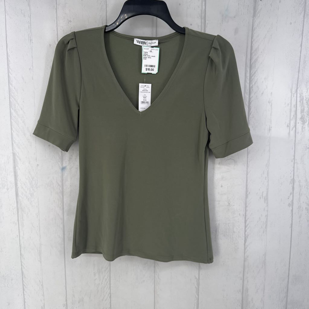R49 XXS v-neck puff slv top