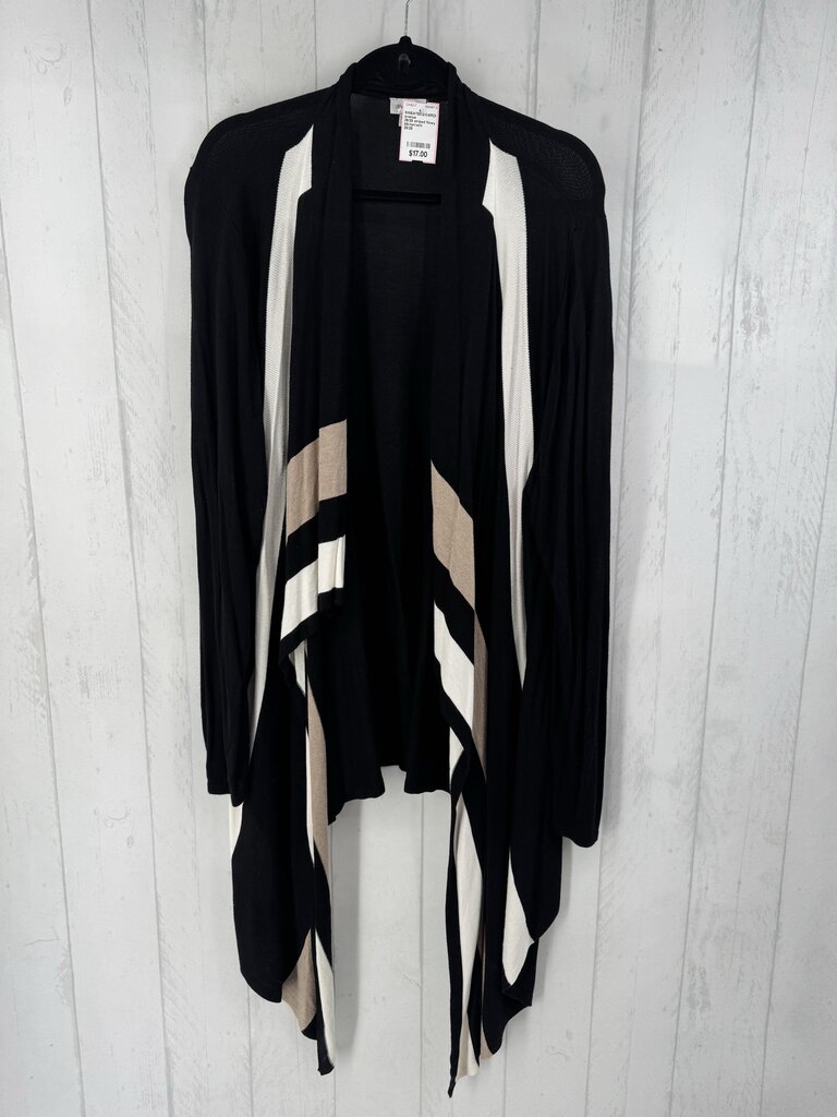 26/28 striped flowy front cardi