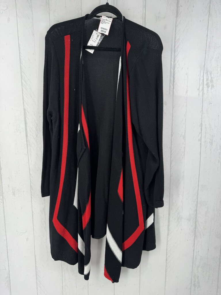 R69 26/28 striped flowy front cardi