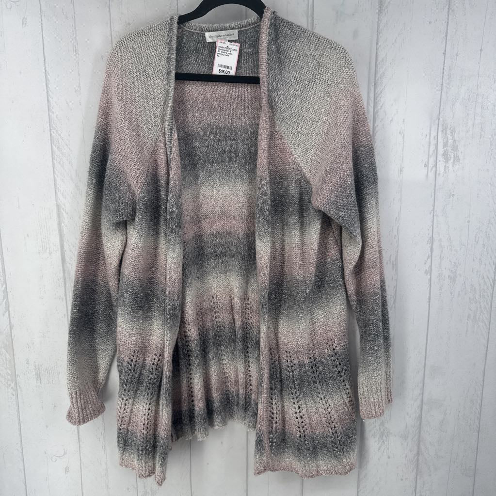 XL ombre open front cardi