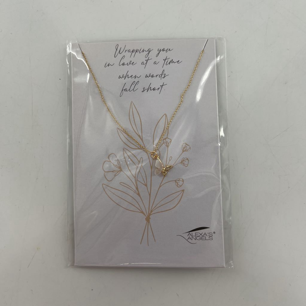 18k gold finish butterfly necklace