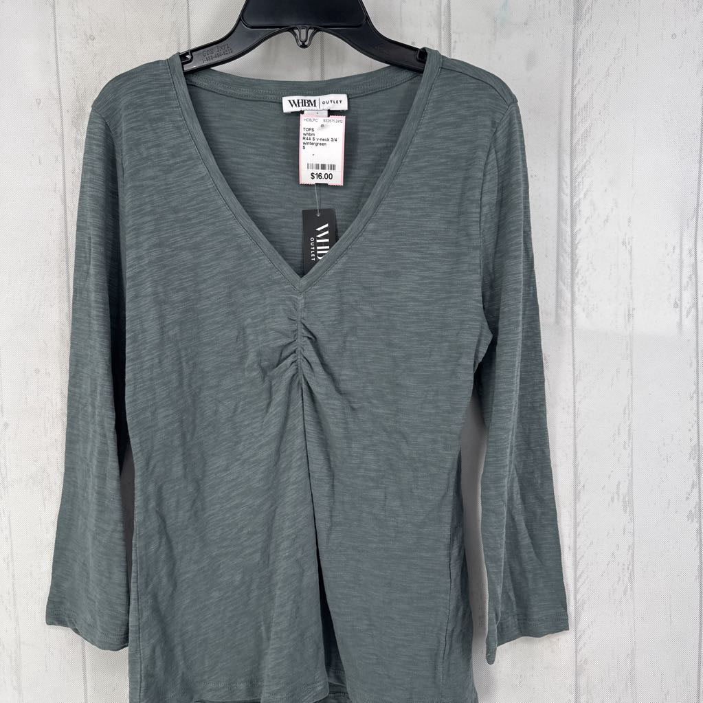 R44 S v-neck 3/4 slv tee