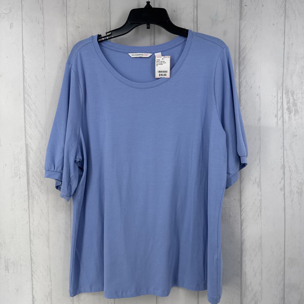 XL scoop neck elbow slv tee