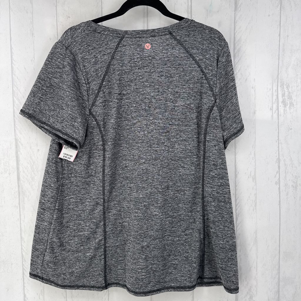 18/20 marled v-neck s/s top