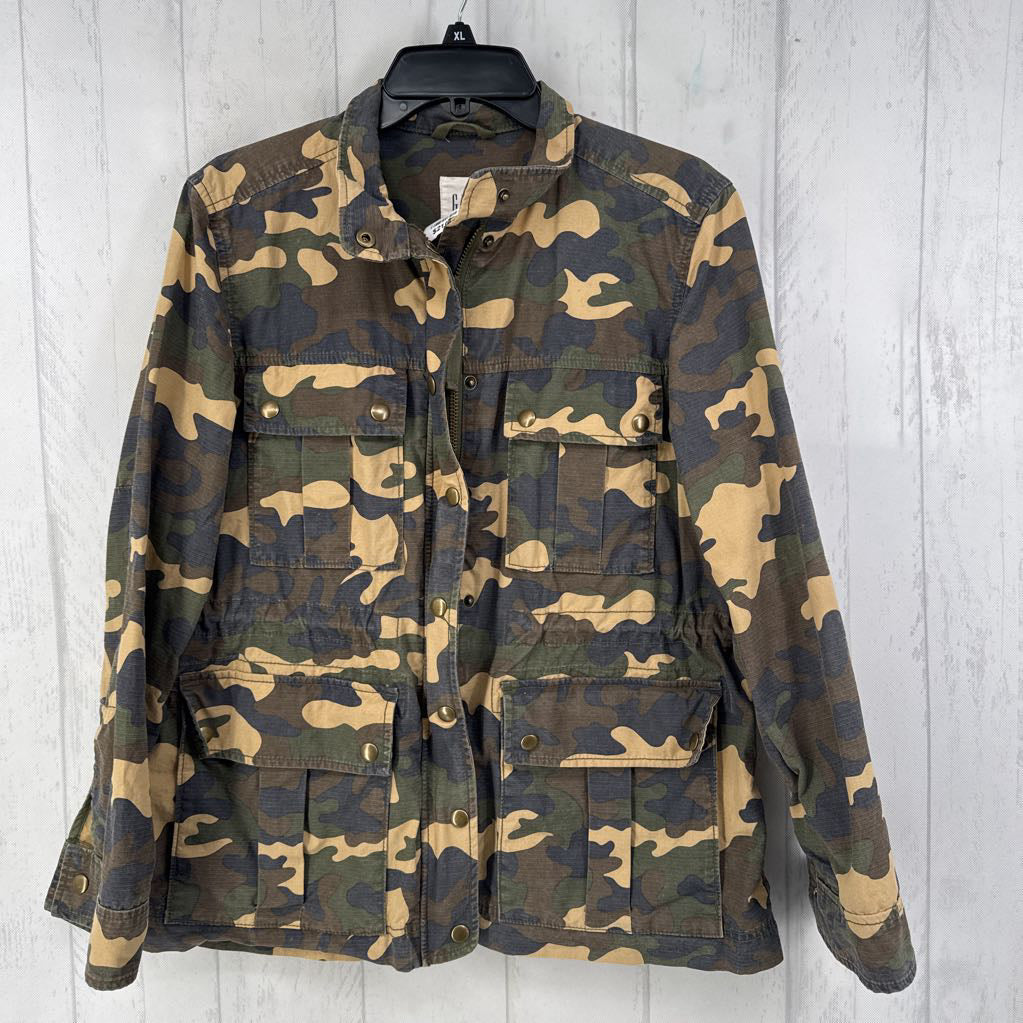 S camo print utility jacket
