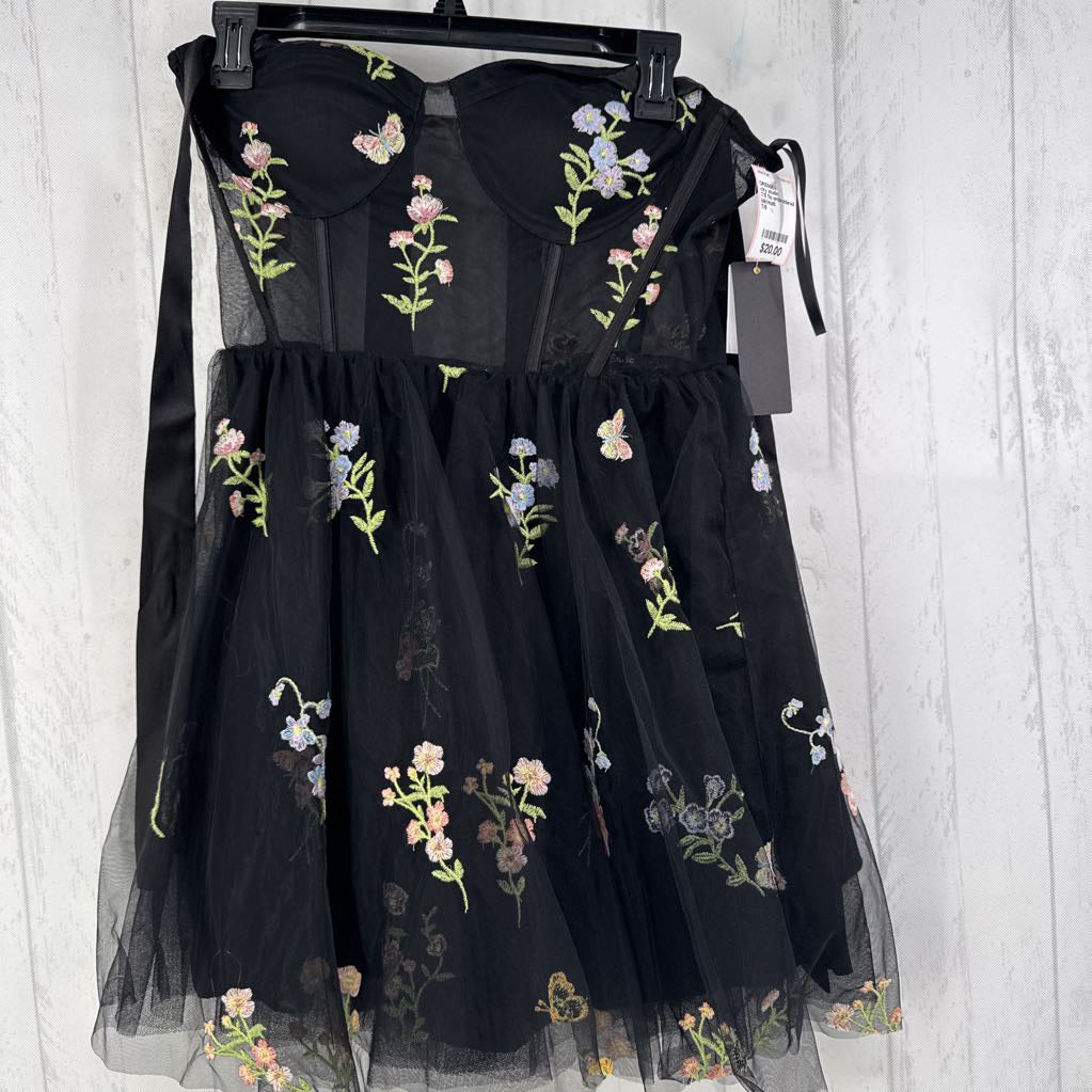 7/8 flo embroidered corset slvls dress