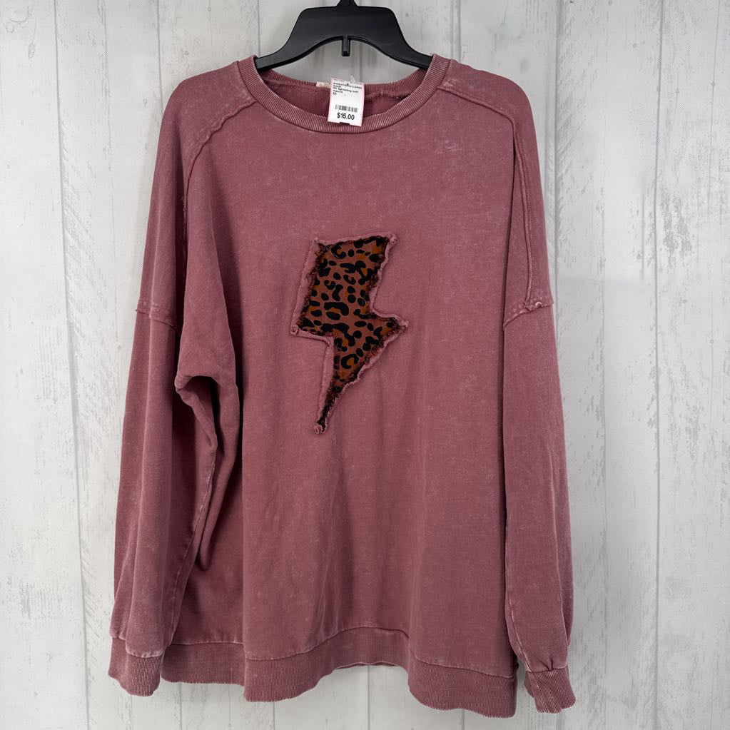 2X lightening bolt patch crewneck sweatshirt