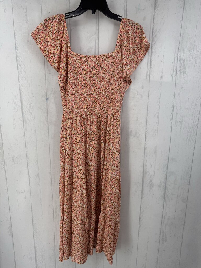 XXS off shoulder smocked floral maxi dress