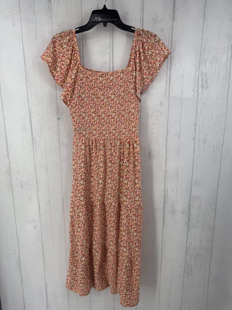 XXS off shoulder smocked floral maxi dress
