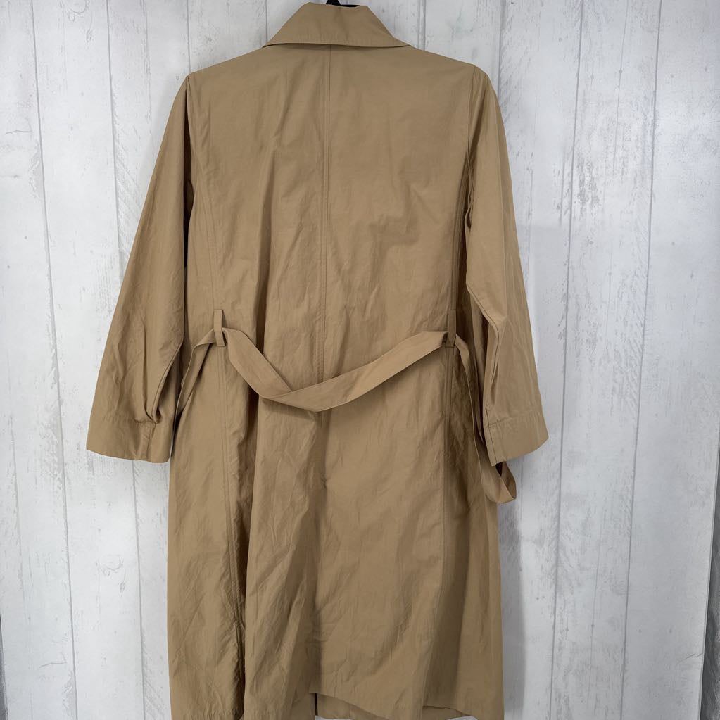 M khaki belted trench coat