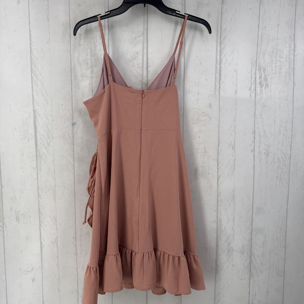 L crossover ruffled hem slvls dress