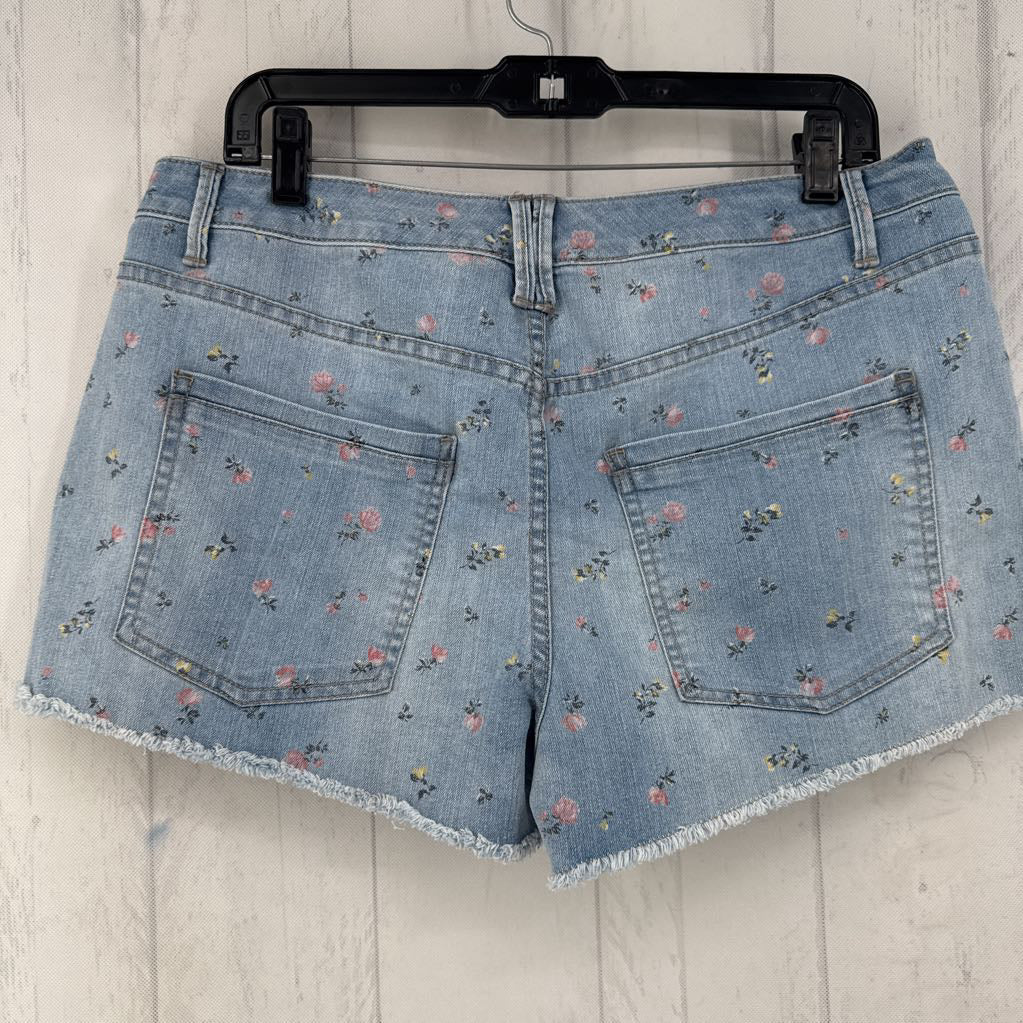 14 flo print denim shorts