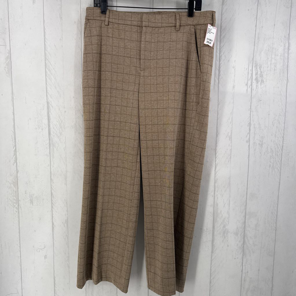 12 plaid wide leg trouser