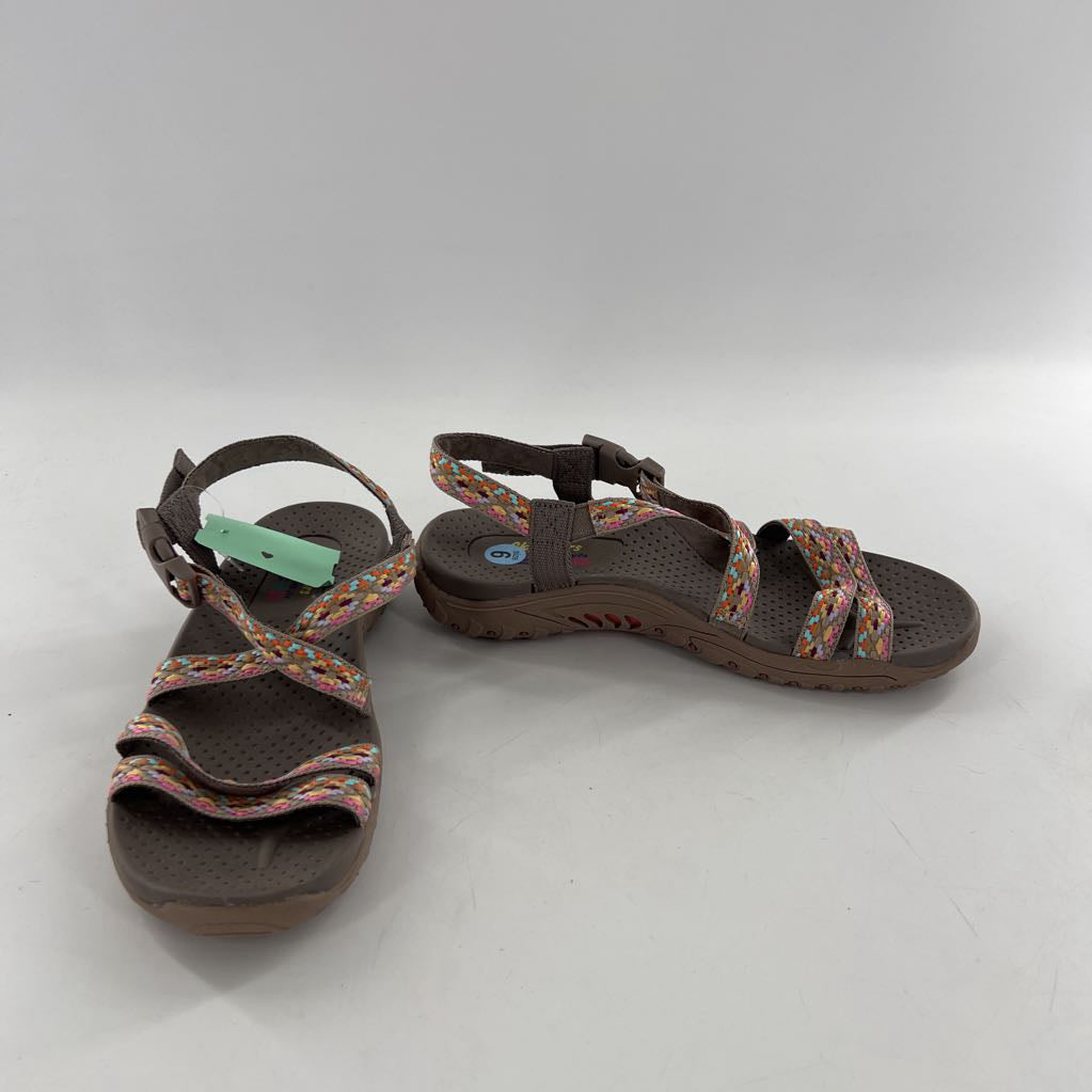 6 woven strap buckle closure sandals