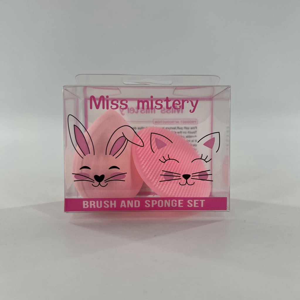 2pc brush & sponge set-pnk