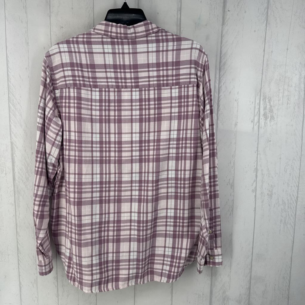 M plaid button down l/s top