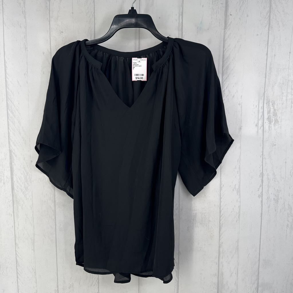 S notch neck flutter slv top