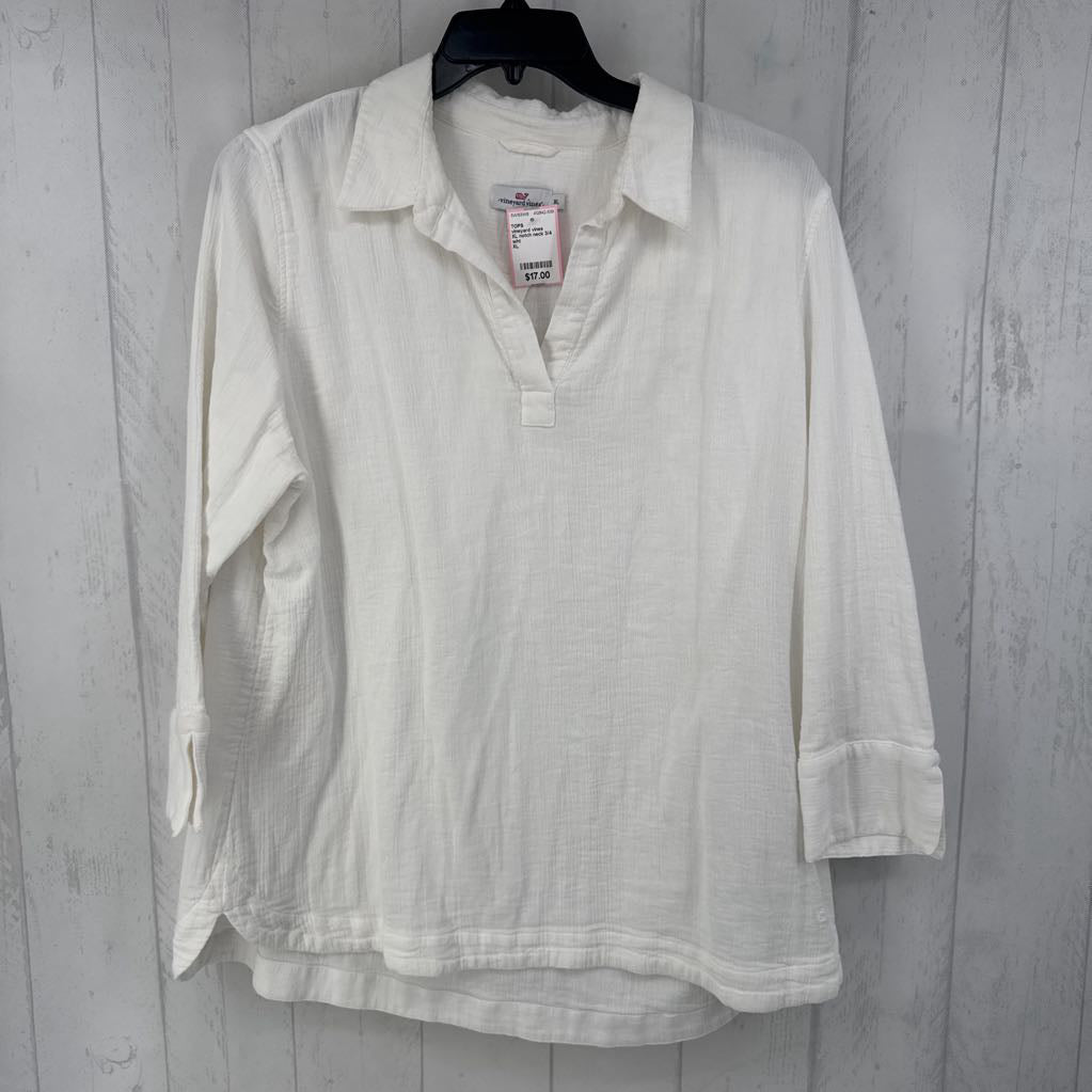 XL notch neck 3/4 slv tunic