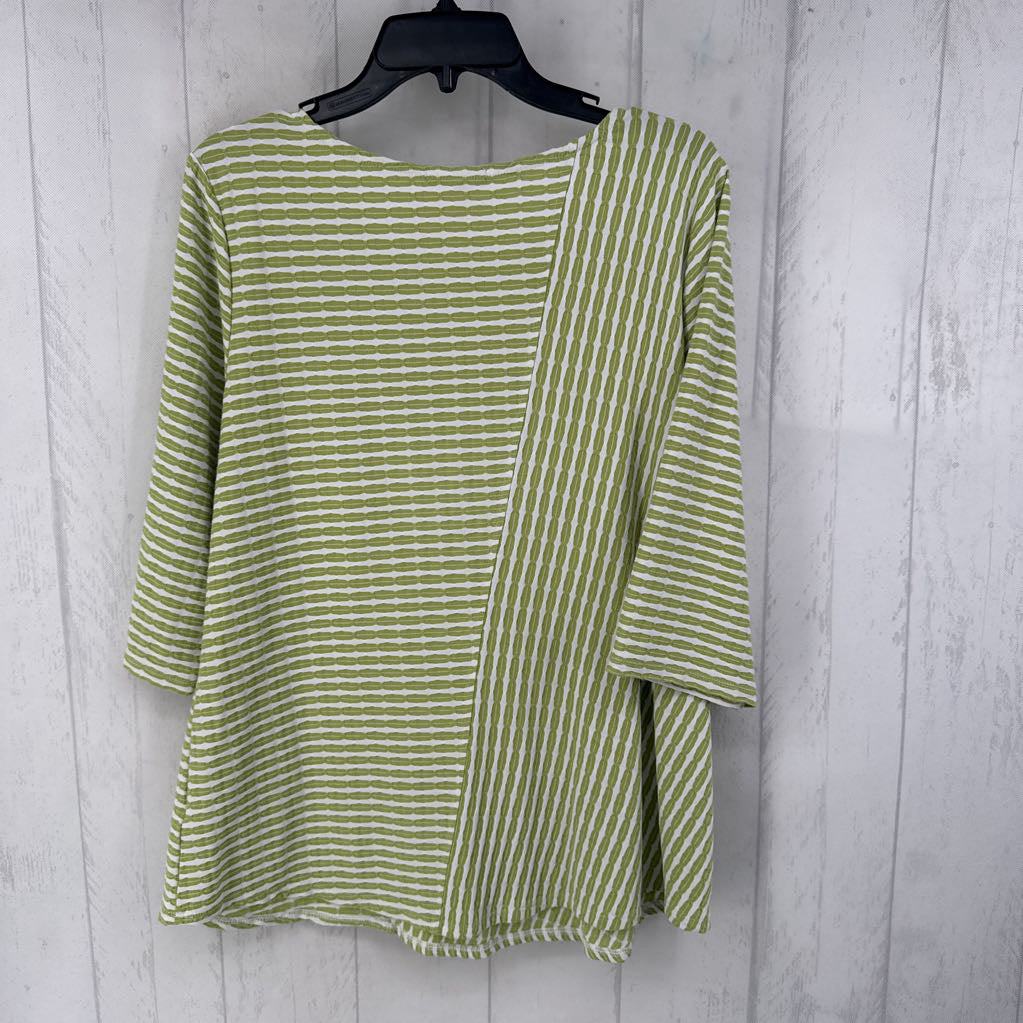 L textured 3/4 slv top