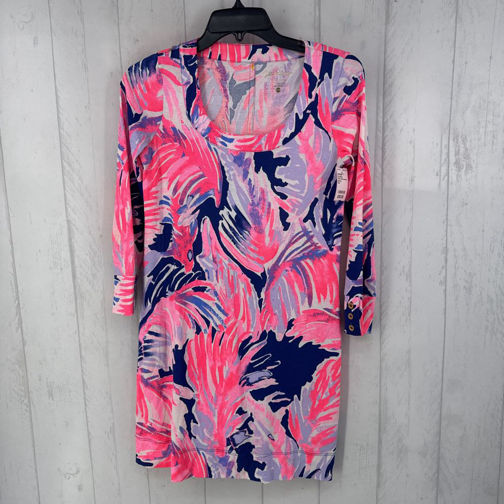 XXS printed scoop neck 3/4 slv dress