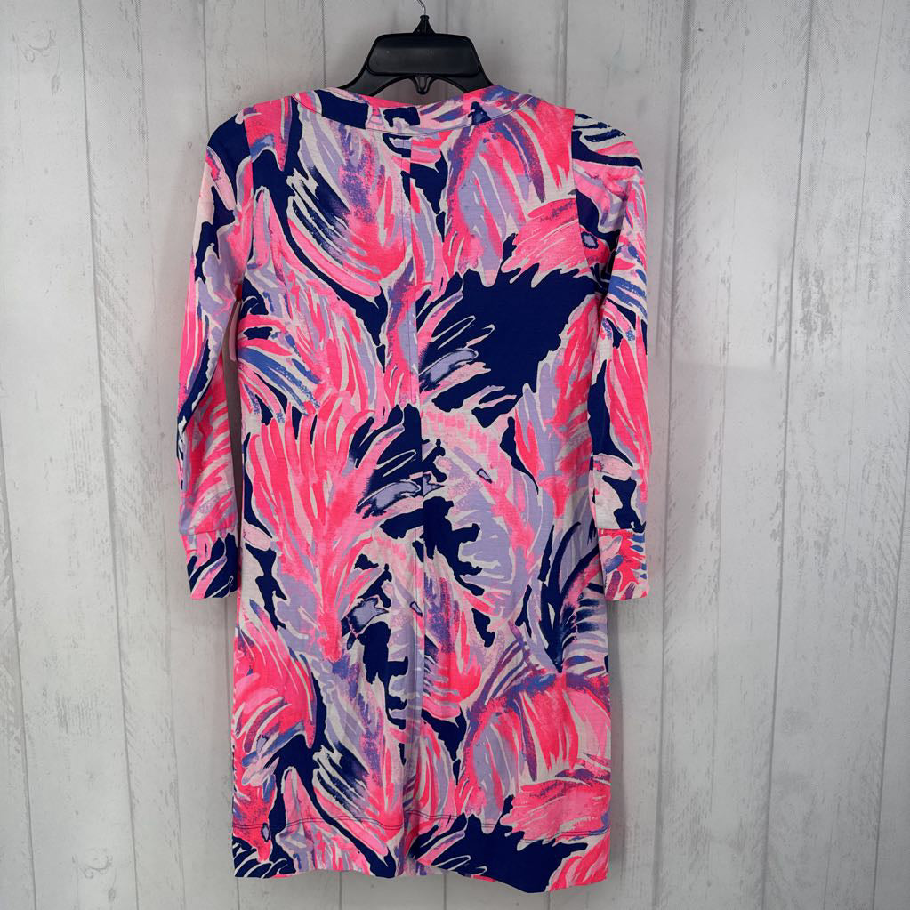 XXS printed scoop neck 3/4 slv dress