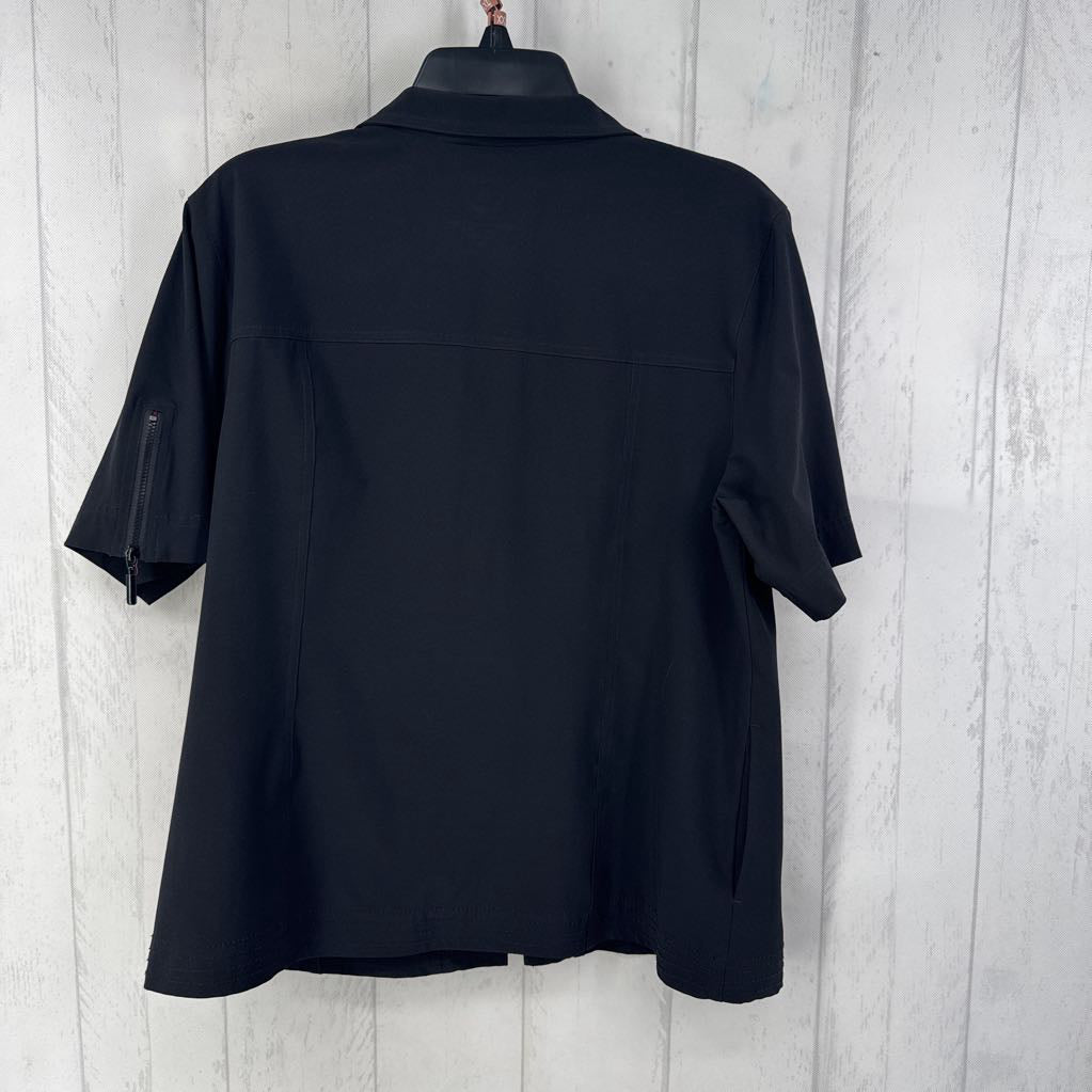 L zip-up s/s top