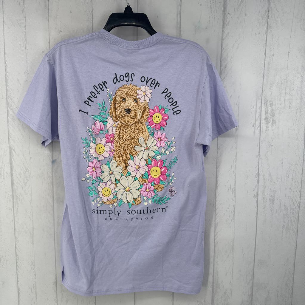 M crewneck s/s tee (puppy/flowers)