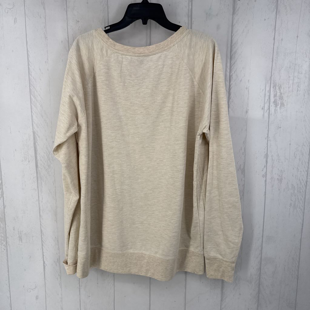 2XL marled animal print heart sweatshirt