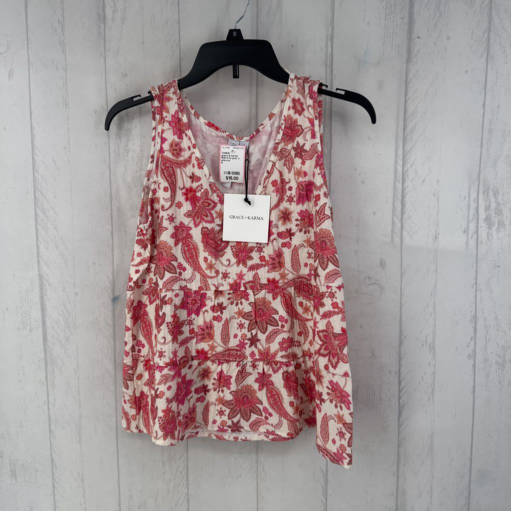 R28 S flo print v-neck tank