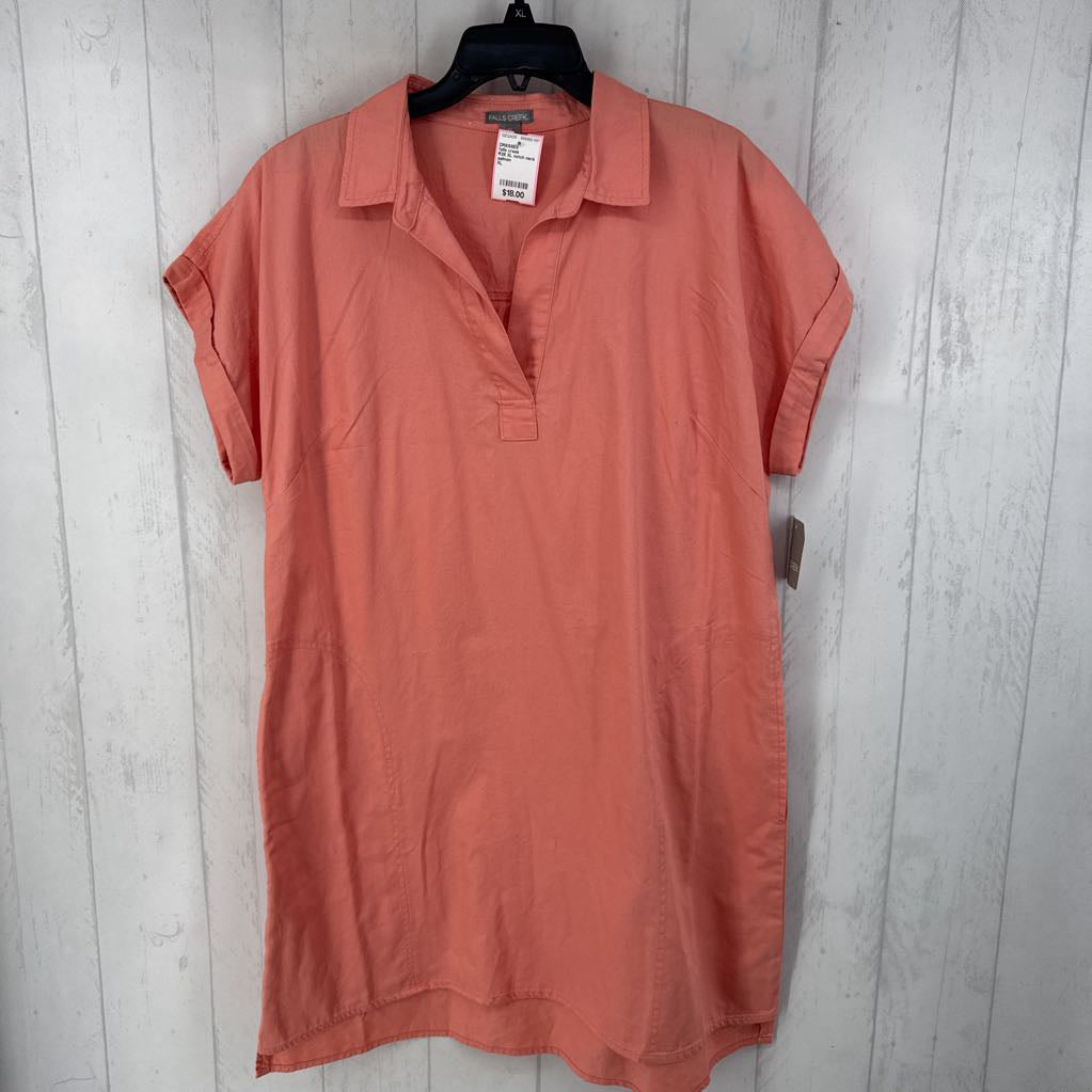 R38 XL notch neck s/s dress