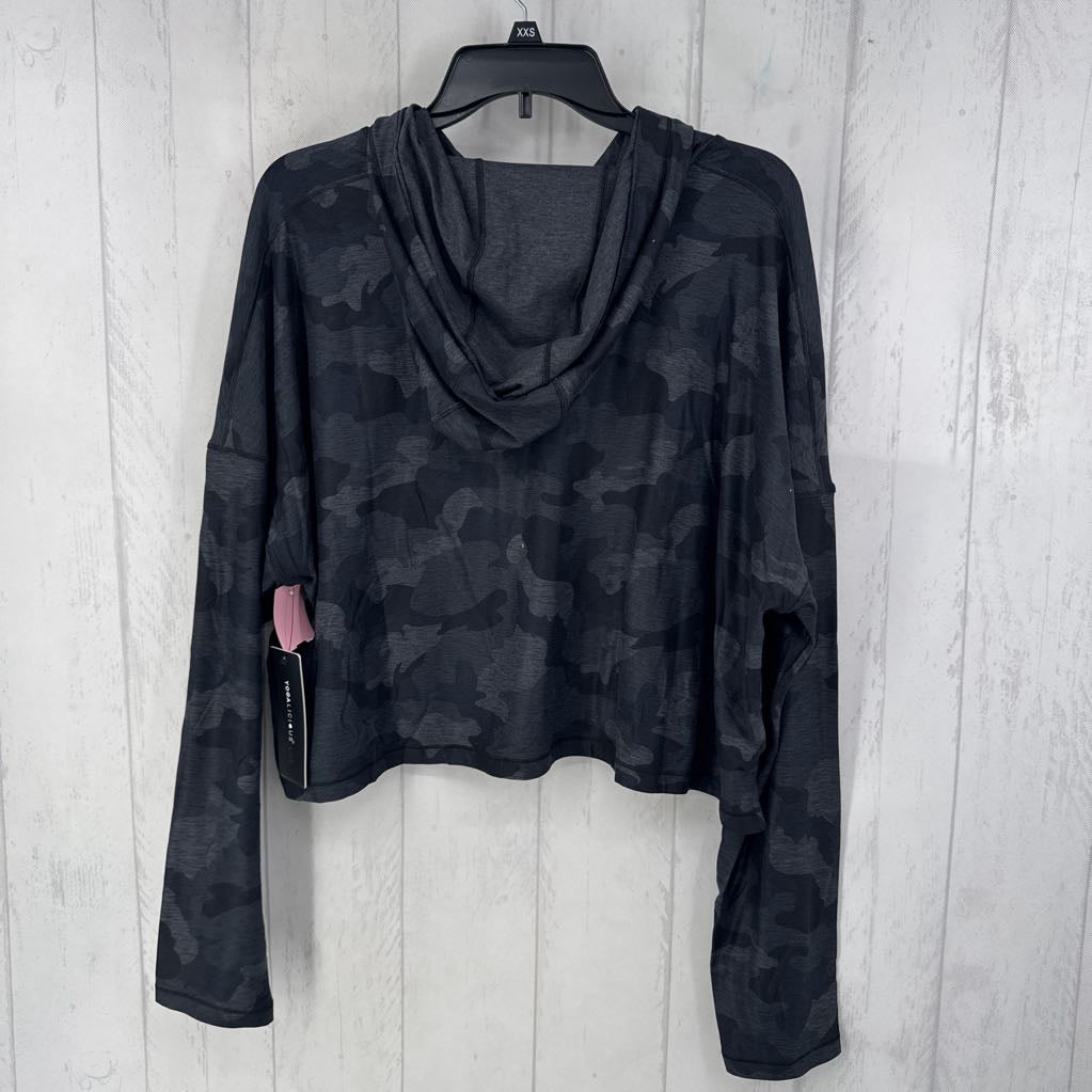 R58 XXL camo print hooded l/s top