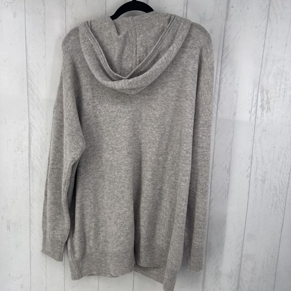 3X cashmere zip-up sweater