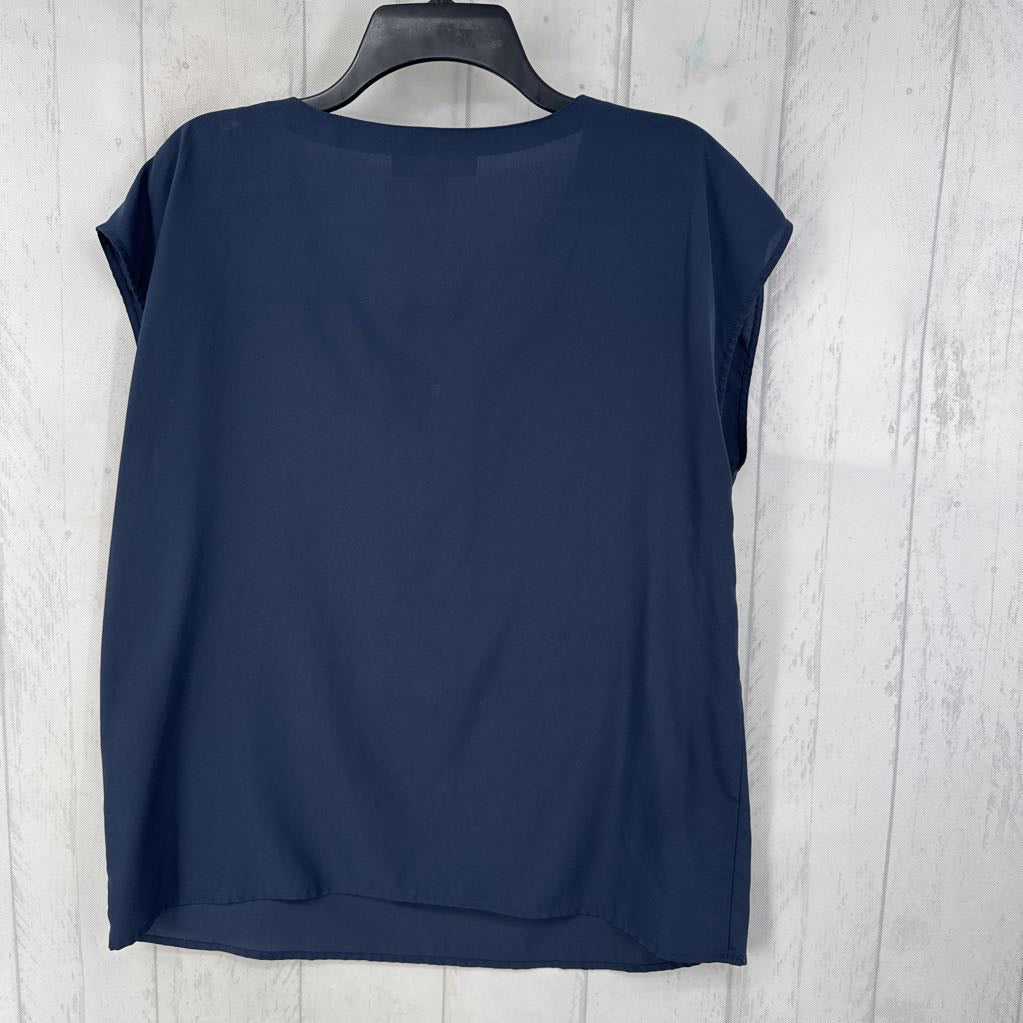 L v-neck 1/2 zip cap slv toptop