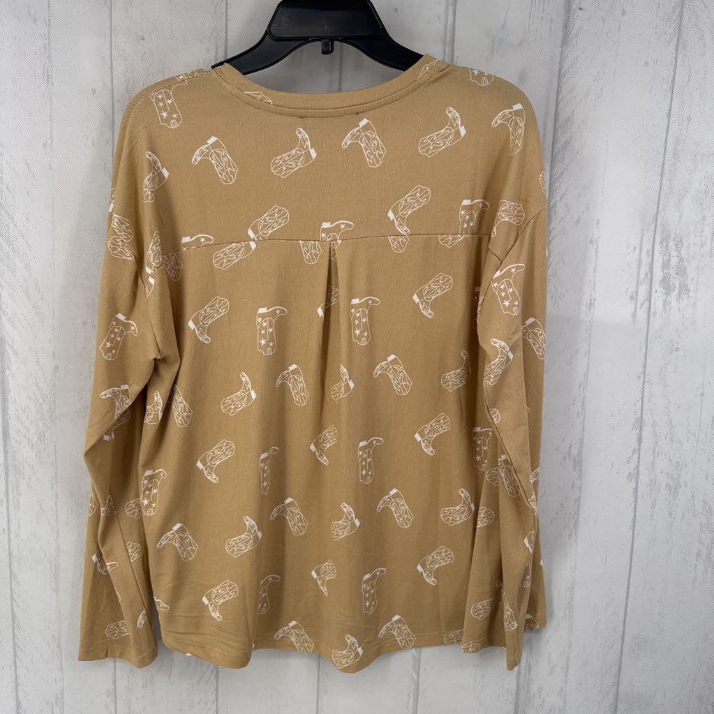 L cowboy print l/s top