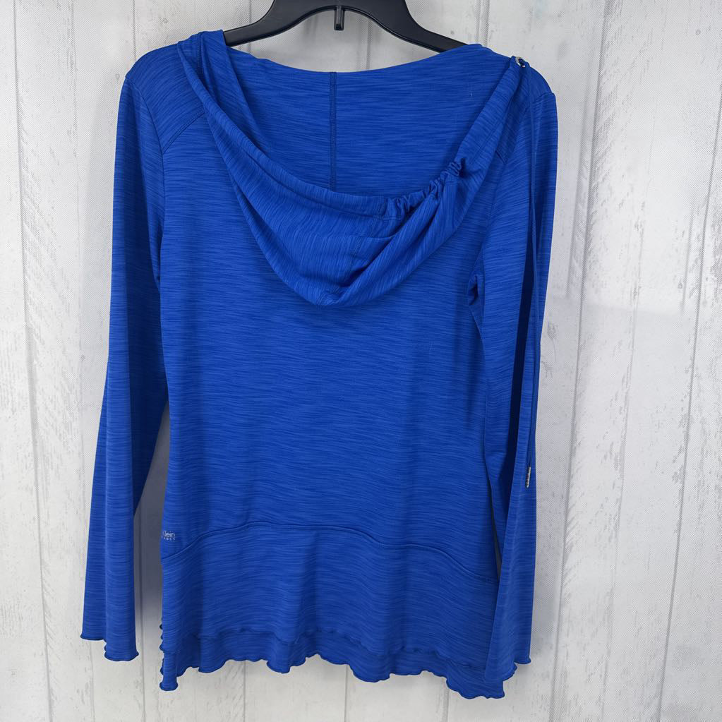 S marled v-neck hooded l/s pullover